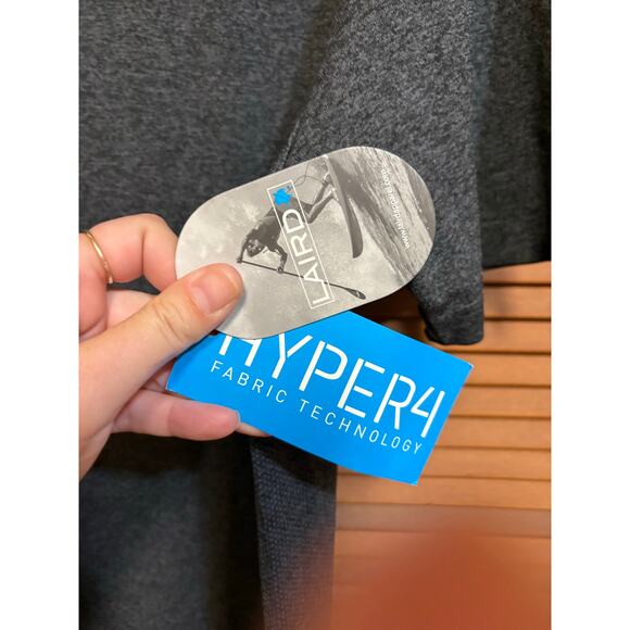 New NWT Laird Heathered Charcoal Grey Hyper 4 Sun Protection Wicking Polo - L - Picture 9 of 10